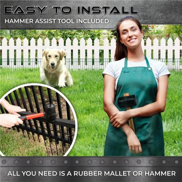 Dog Digging Fence Barrier, Animal Barrier Fence, 5 Fence Panels - Green 24in - Picture 4 of 7